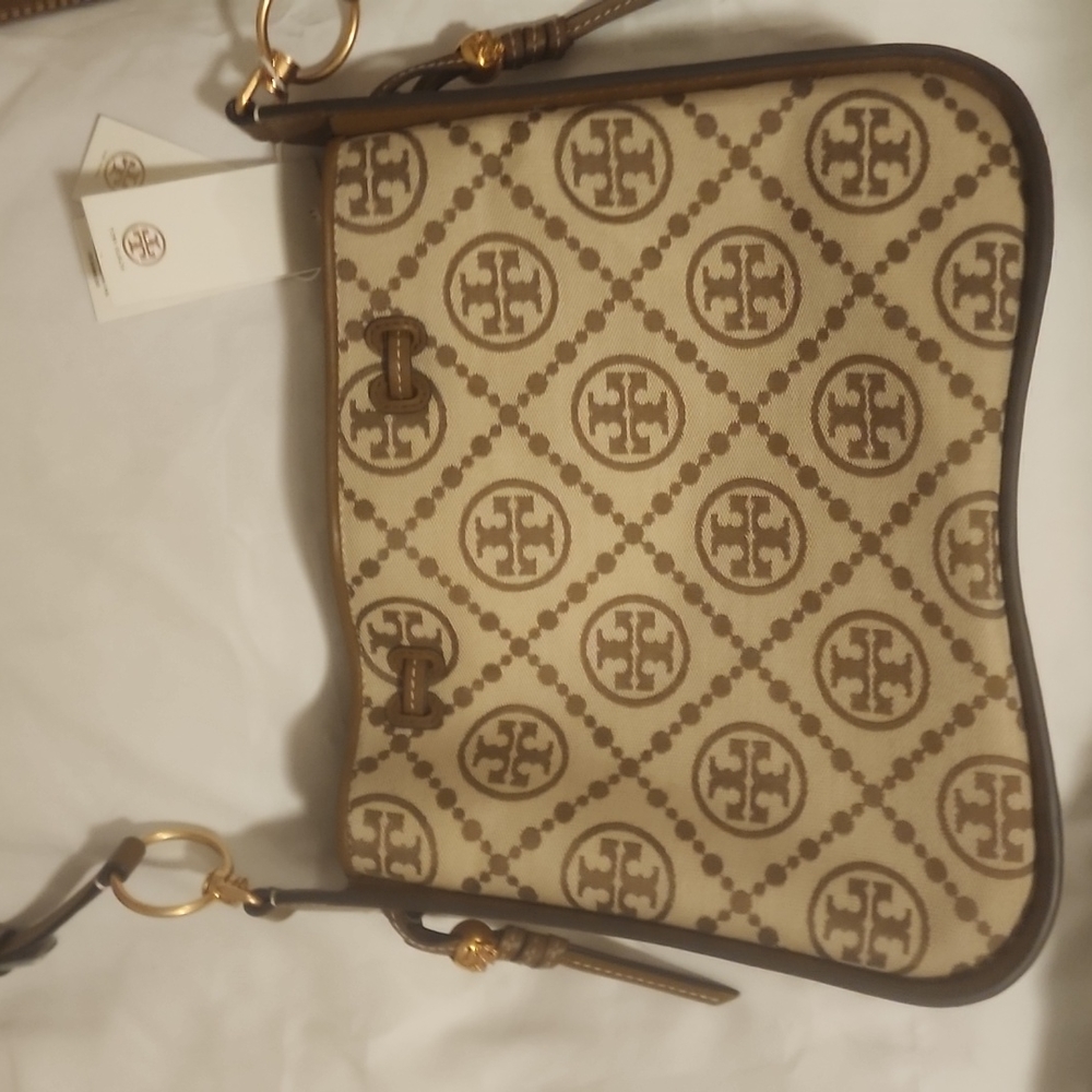 NWT Tory Burch T Monogram Jacquard Bell Bag